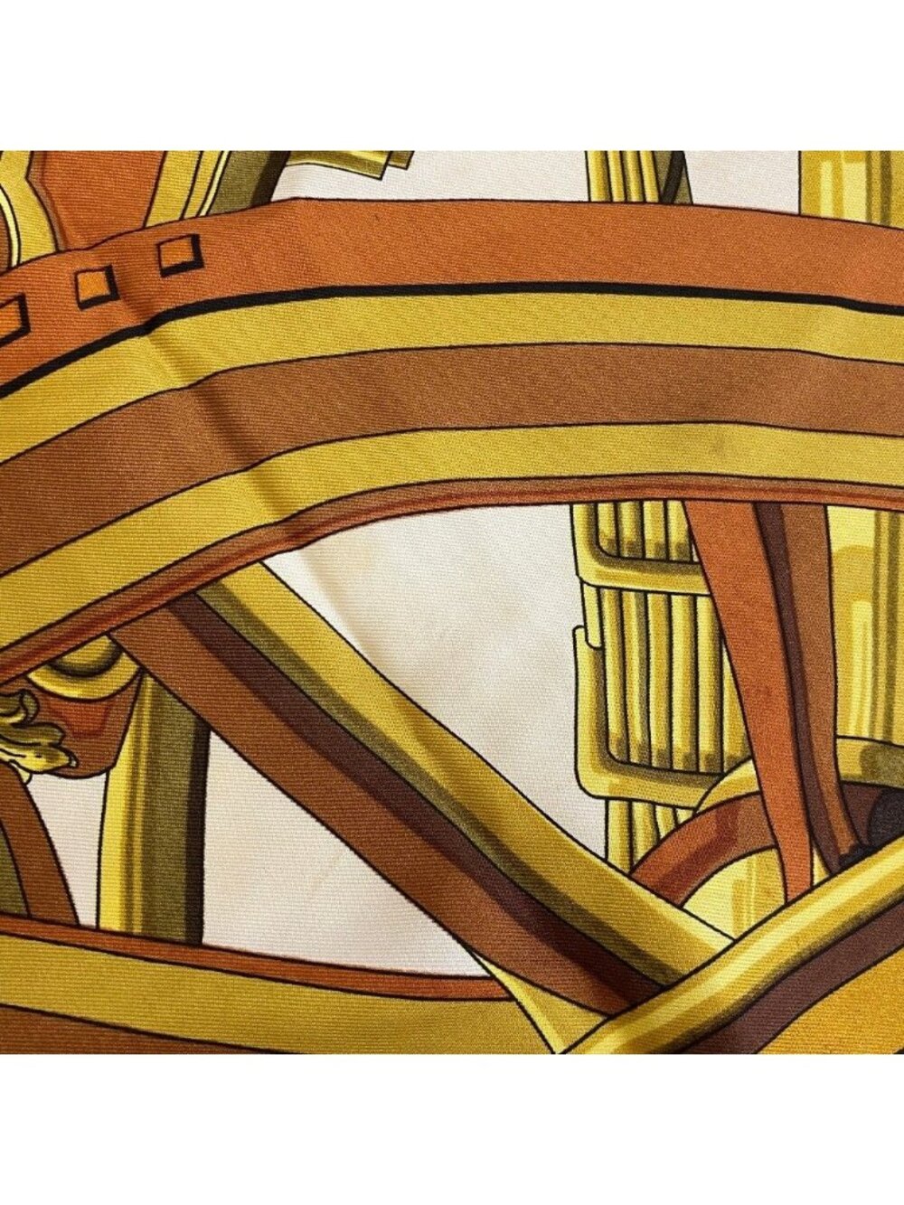 Hermes Rythmes du Monde Carre 90 Silk Scarf Brown - Gem